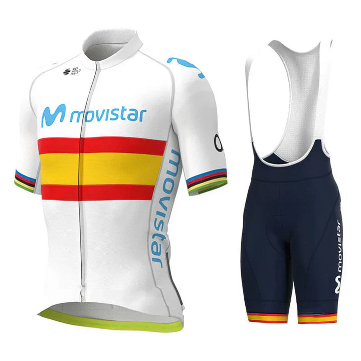 Movistar - Ensemble de vêtements de cyclisme pour athlètes professionnels