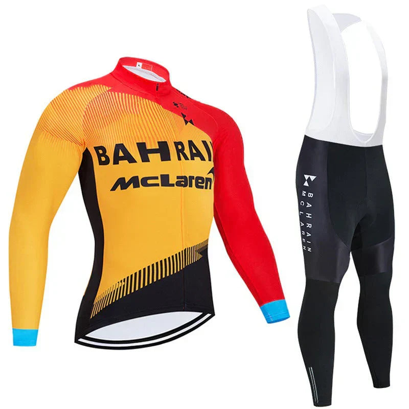 Équipes - Maillot de cyclisme professionnel à manches longues" can be rewritten as:

"Équipes - Maillot de cyclisme pro à manches longues
