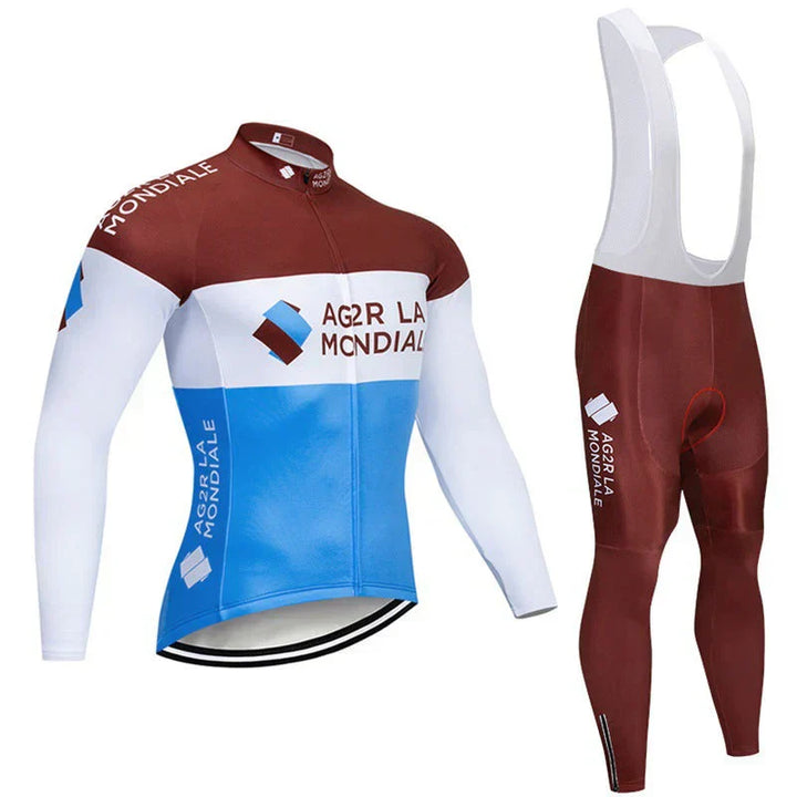 Équipes - Maillot de cyclisme professionnel à manches longues" can be rewritten as:

"Équipes - Maillot de cyclisme pro à manches longues