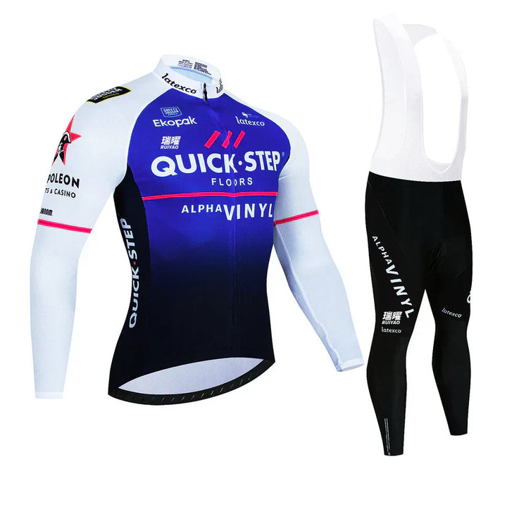 Quick Step - Ensemble de maillots de cyclisme à manches longues Pro