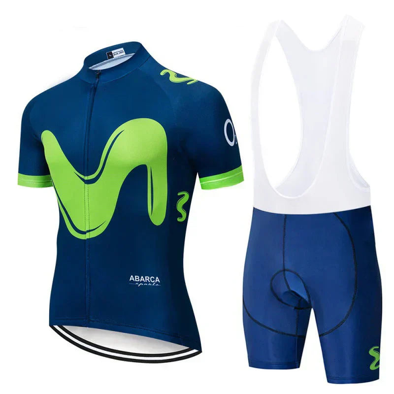 Movistar - Ensemble de vêtements de cyclisme pour athlètes professionnels