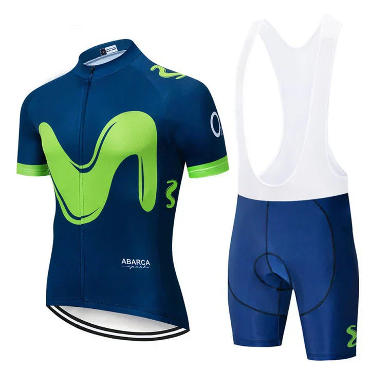 Movistar - Ensemble de vêtements de cyclisme pour athlètes professionnels