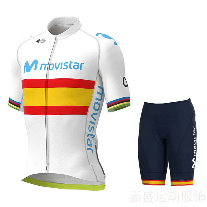 Movistar - Ensemble de vêtements de cyclisme pour athlètes professionnels