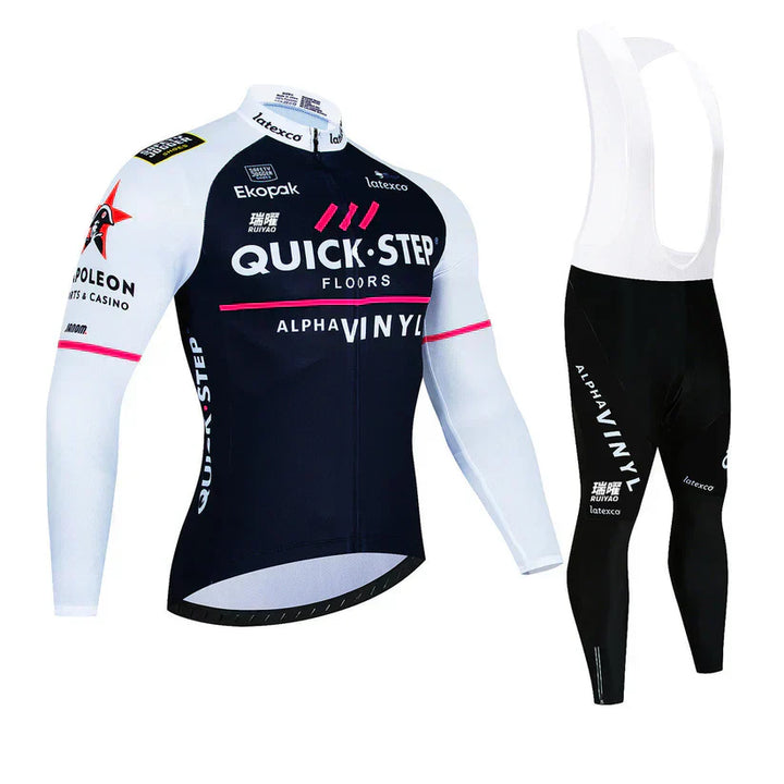 Quick Step - Ensemble de maillots de cyclisme à manches longues Pro