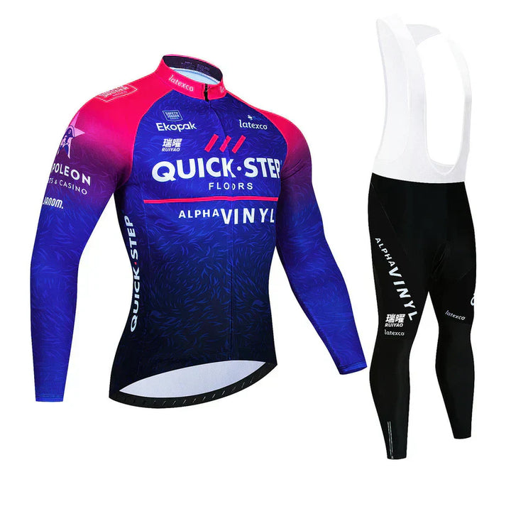 Quick Step - Ensemble de maillots de cyclisme à manches longues Pro