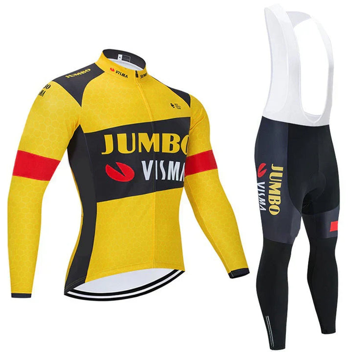 Équipes - Maillot de cyclisme professionnel à manches longues" can be rewritten as:

"Équipes - Maillot de cyclisme pro à manches longues