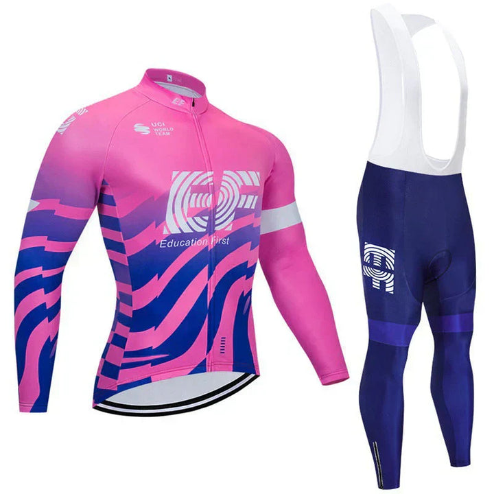 Équipes - Maillot de cyclisme professionnel à manches longues" can be rewritten as:

"Équipes - Maillot de cyclisme pro à manches longues