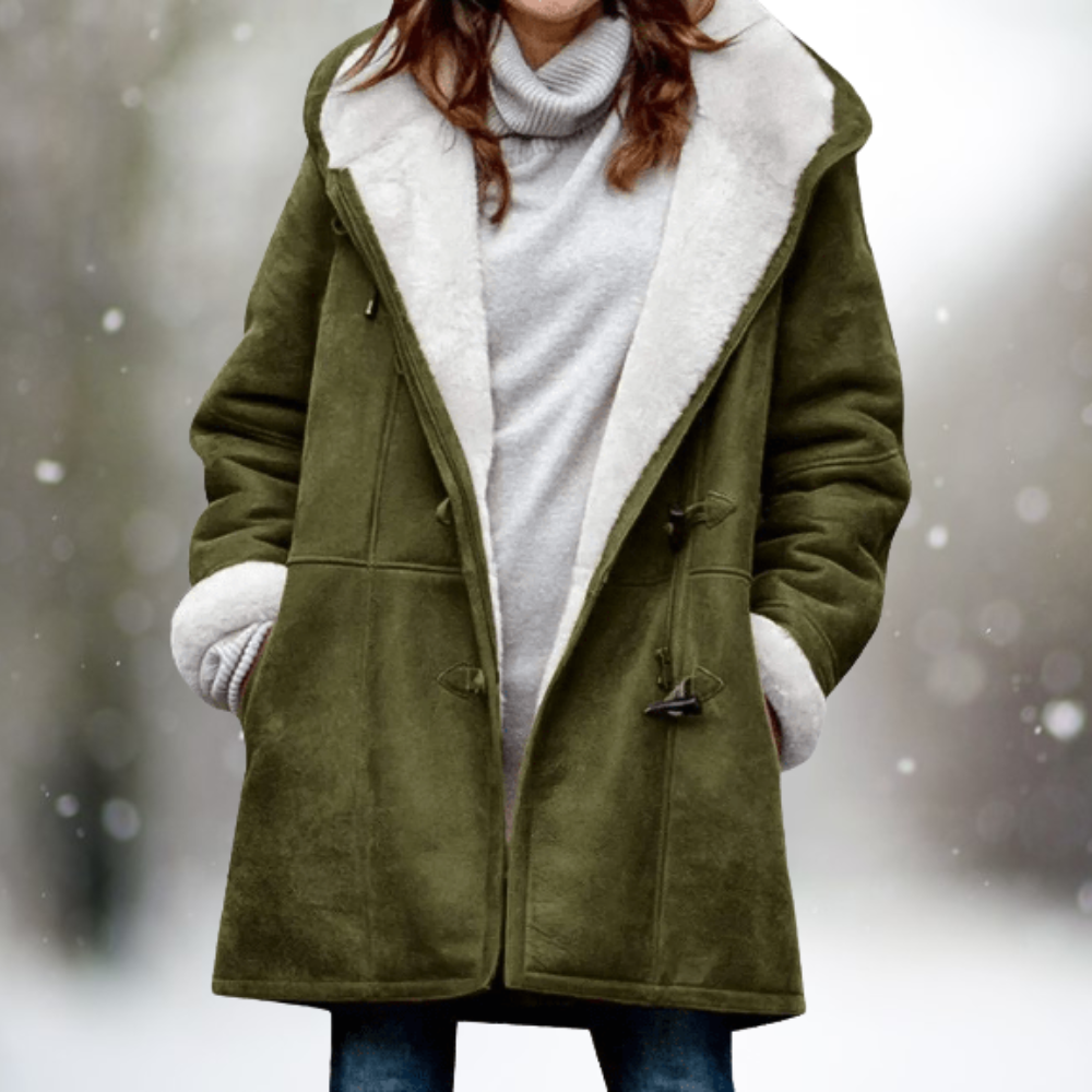 Maja™ Veste en Suède Polaire Luxe avec Capuche